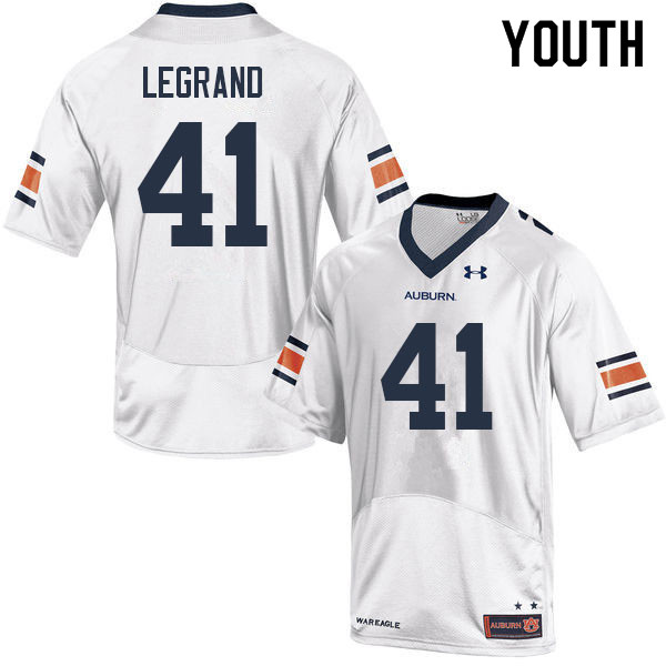 Auburn Tigers Youth Jonathan LeGrand #41 White Under Armour Stitched College 2022 NCAA Authentic Football Jersey RRM5074JZ